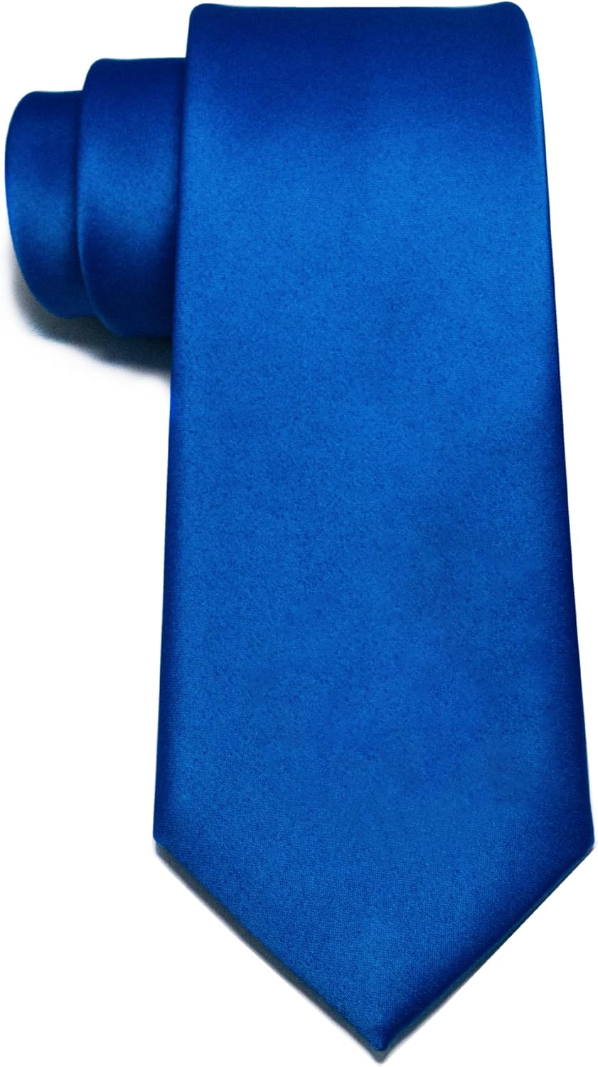 JEMYGINS Solid Color Tie and Pocket Square with Cufflinks Set for Men - Image 3