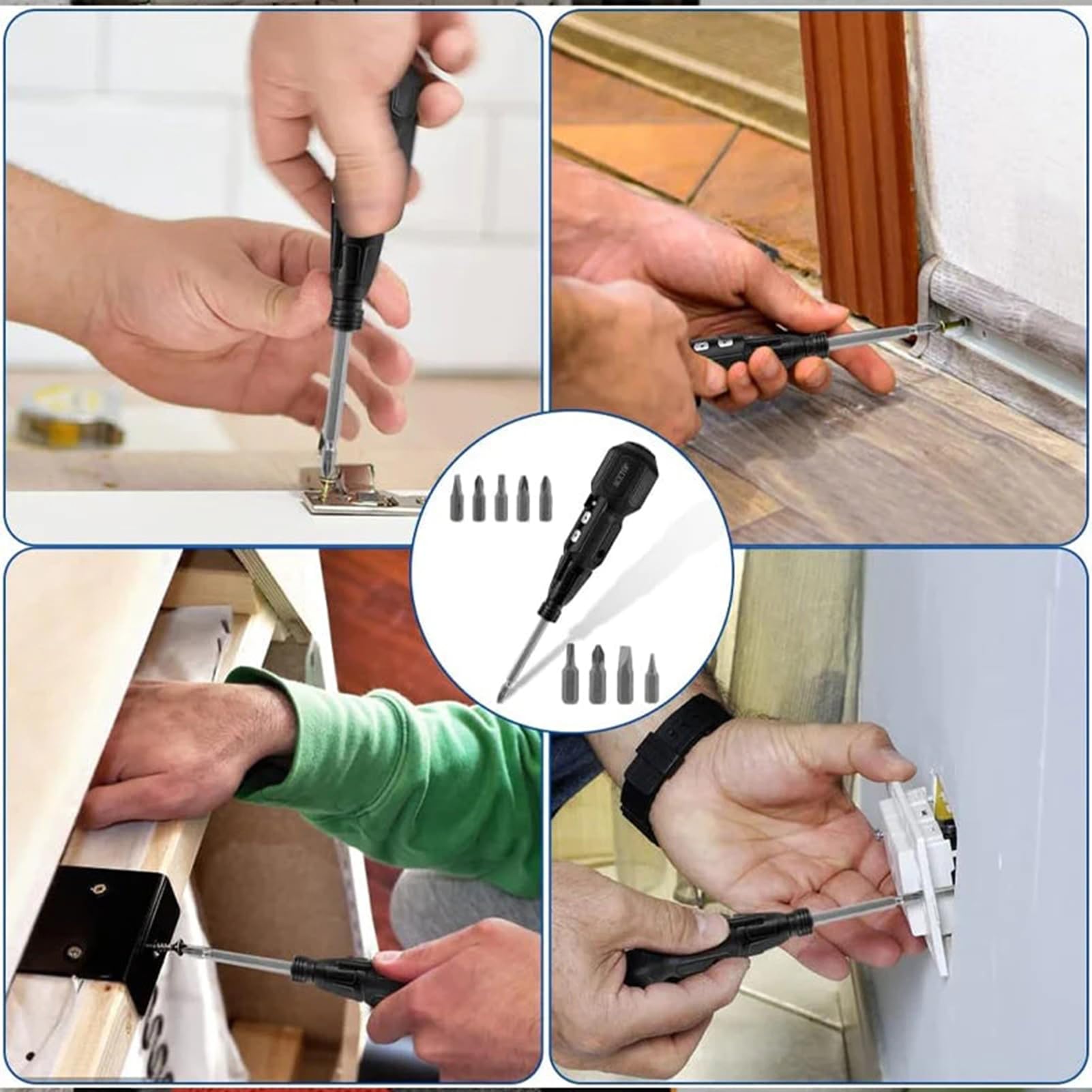 Zestaw wkrętaków elektrycznych – wiertarka akumulatorowa 3,6 V, 2 Nm, bezprzewodowy śrubokręt elektroniczny z 10 bitami, do tabletów i laptopów, elektroniki, mebli, urządzeń domowych, zegarków, napraw