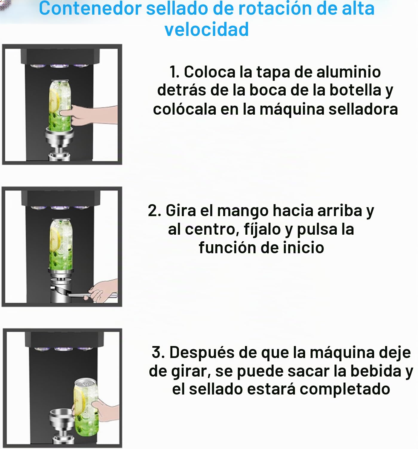Máquina selladora automática de latas, sellador eléctrico comercial para latas de aluminio/plástico, 5,5 cm de diámetro, 11,5 cm a 17 cm de altura. Ideal para el hogar, cafetería, restaurante y