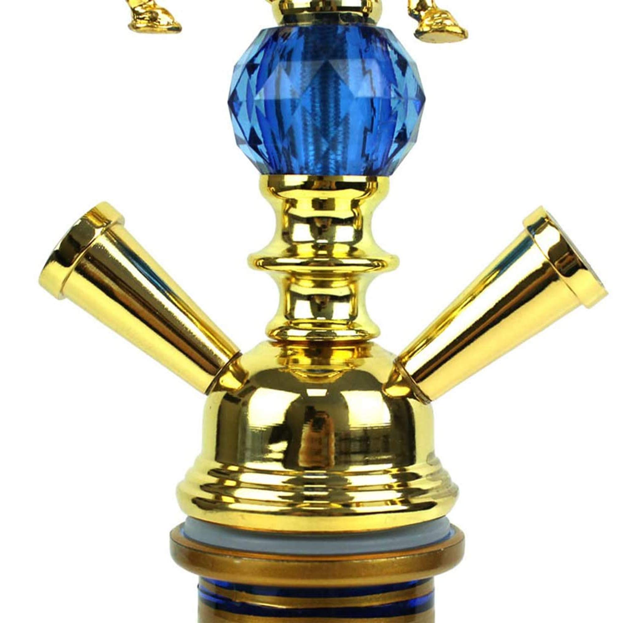 Juego Narguile Lujo 20" 2 Mangueras Kit Premium Narguile Jarrón Vidrio Cuenco Cerámica Pinzas para Carbón Escultura Caballo Narguile para Fumar Shisha Narguile