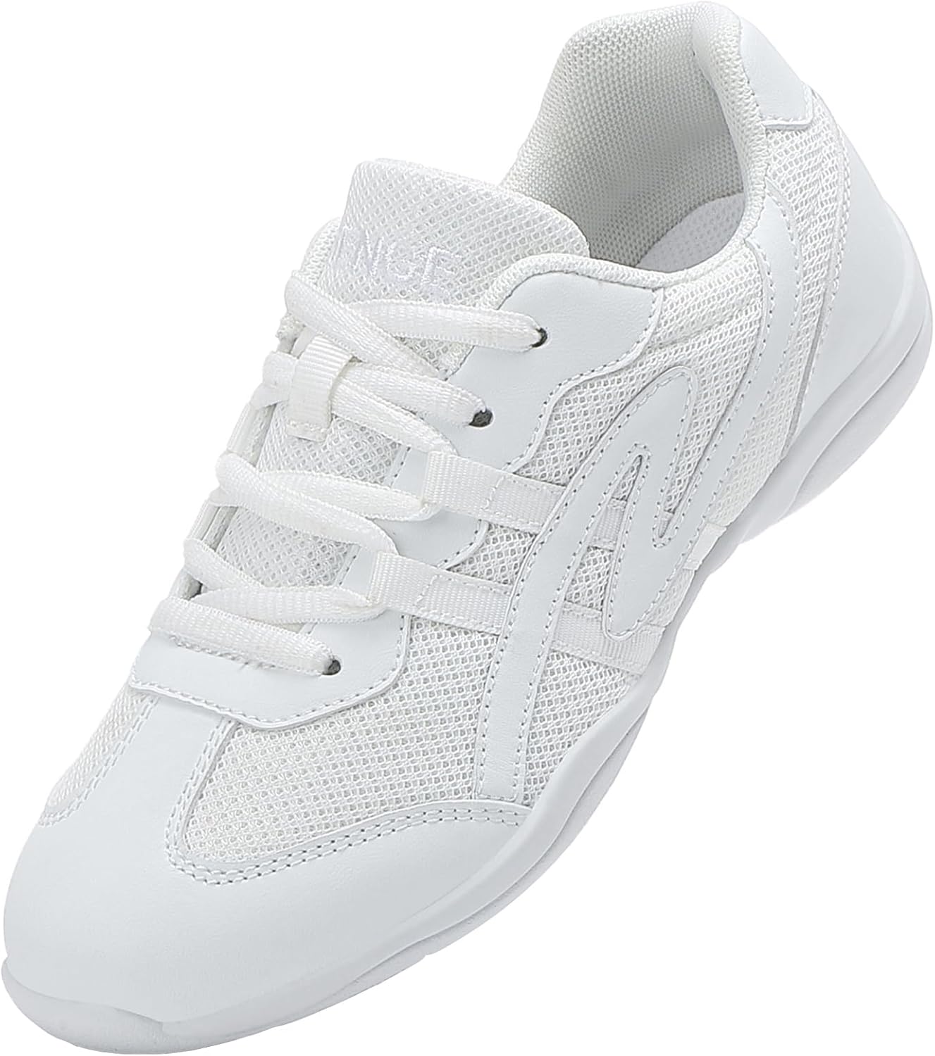 WUIWUIYU Girls White Cheerleading Shoes Breathable Youth Cheer Competition Sneakers Athletic Training Dance Tennis Walking Shoes