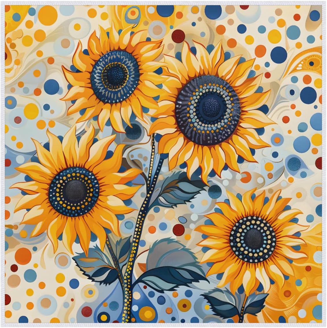 Self-Adhesive Magic Cloth Cute Sunflowers Camera Wrapper Organizer Open Lay Flat Makeup Bag Travel Portable Makeup Bag Multi Purpose Magical Storage Bag