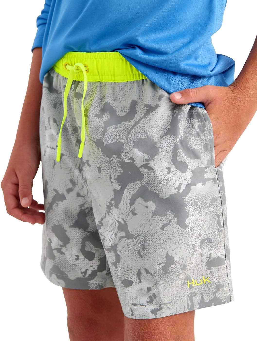 HUK Kids' Pursuit Volley Pattern, Quick-Dry Shorts for Kids