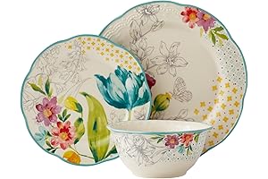 Pioneer Woman Blooming Bouquet 12-Piece Dinnerware Set