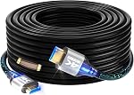 4k HDMI câble 50 FT,Haute vitesse HDMI 2.0 Cord, support 4K@60Hz, ARC, HDR, 3D, Ethernet, compatible avec TV, - C'est quoi, ça ? PS4/5, Xbox, Projecteur, Soundbar, Sky, PC, portable