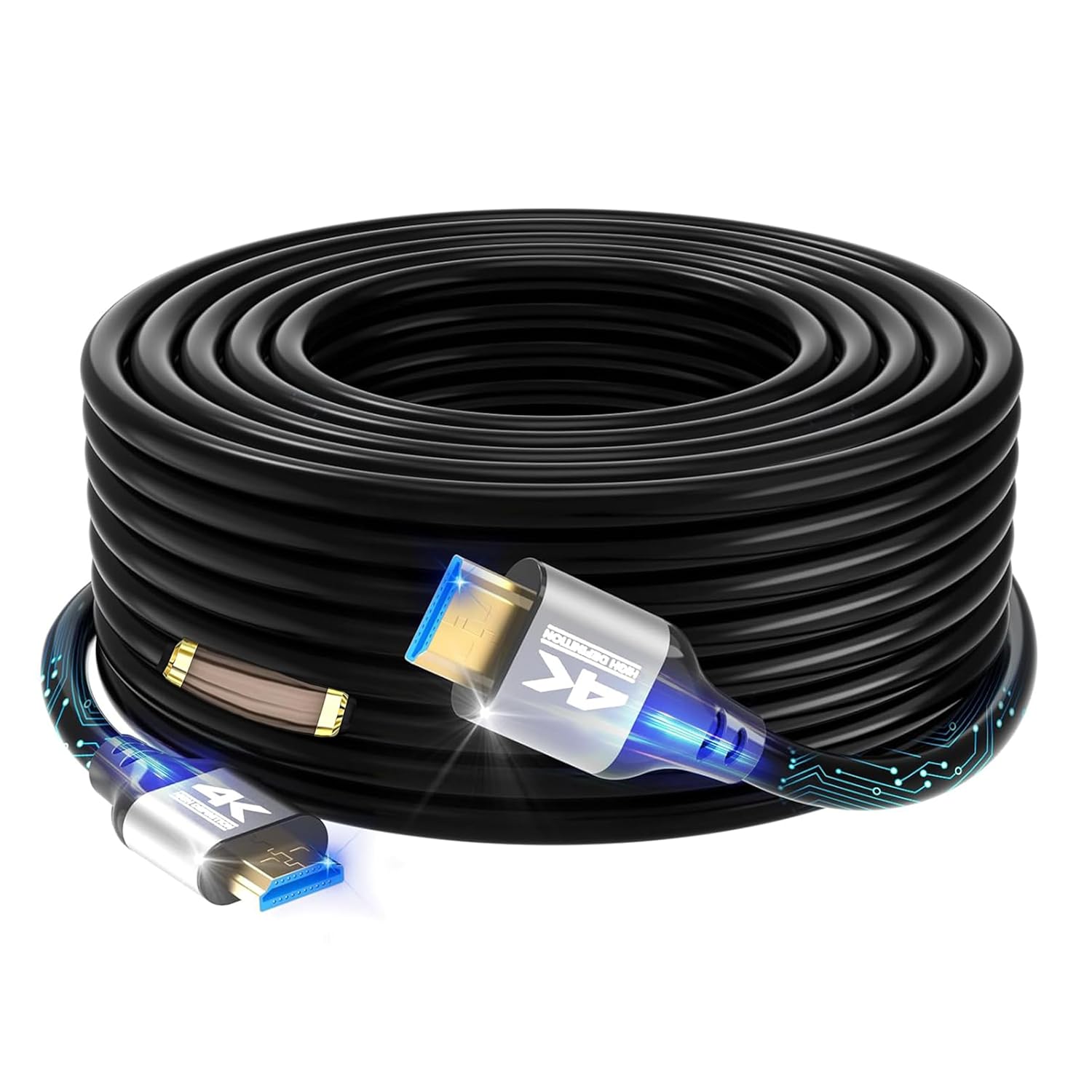 4k HDMI Cable 100 FT,High Speed HDMI 2.0 Cord, Support 4K@60Hz, ARC, HDR, 3D, Ethernet, Compatible with TV, Blu-Ray, PS4/5,Projector, Soundbar, Sky, PC, Laptop