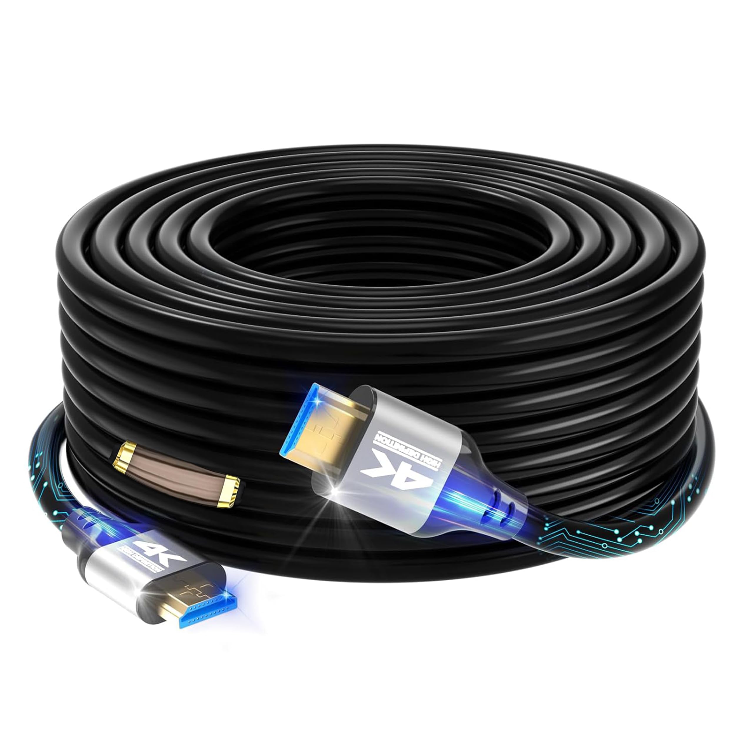 Zazalon 4k HDMI Cable 100 FT,High Speed HDMI 2.0 Cord, Support 4K@60Hz, ARC, HDR, 3D, Ethernet, Compatible with TV, Blu-Ray, PS4/5,Projector, Soundbar, Sky, PC, Laptop