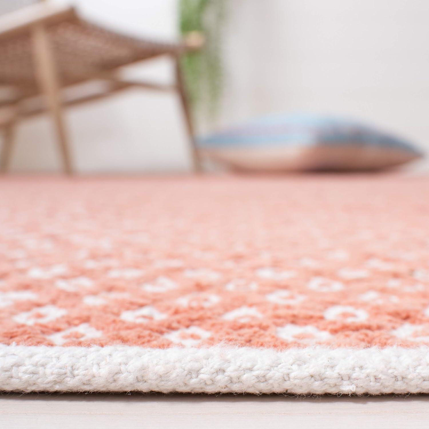 SAFAVIEH Boston Collection 2'3" x 7' Orange BOS685C Handmade Flatweave Cotton Runner Rug