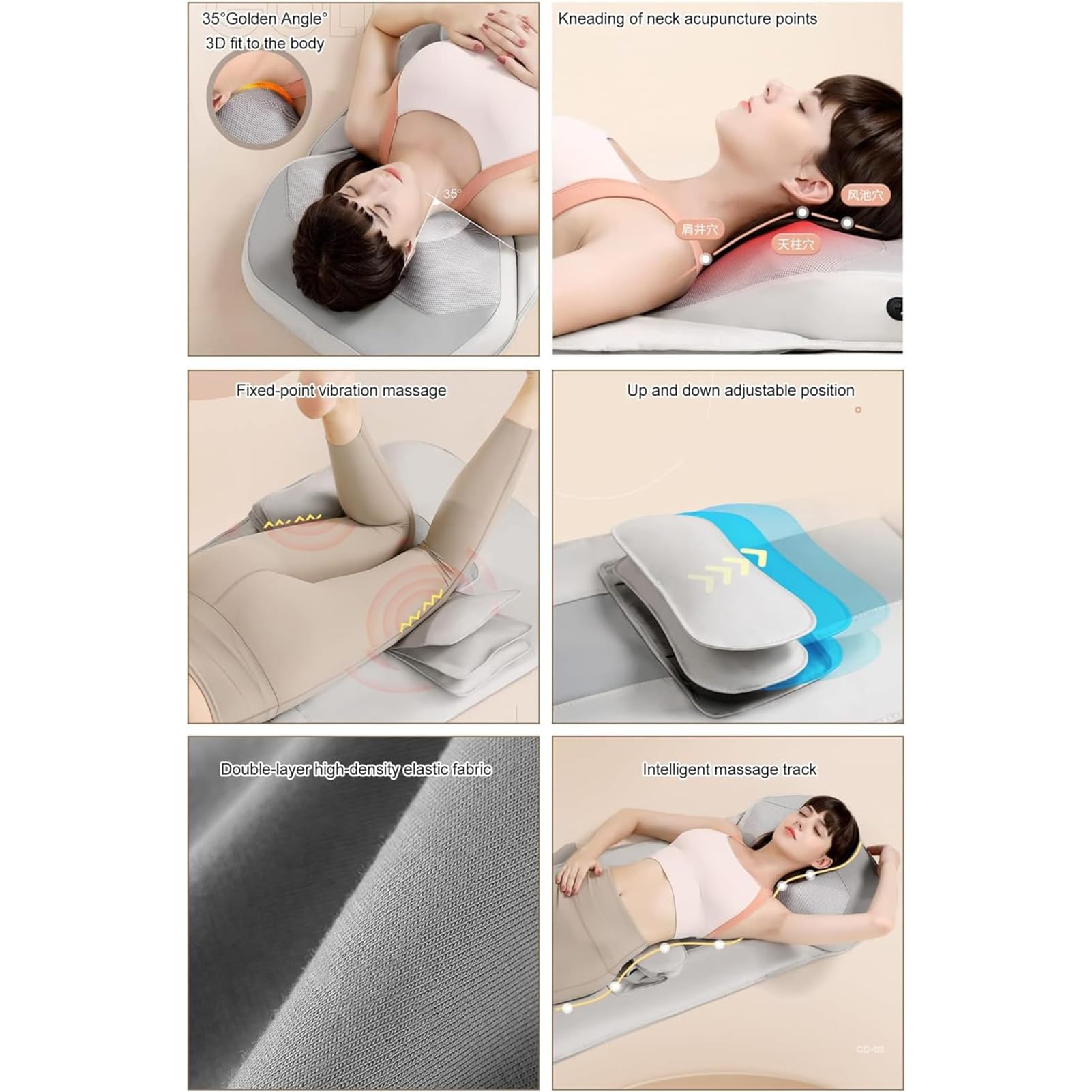 Esterilla de Masaje de Cuerpo Completo con Calor, colchón de Masaje vibratorio con airbag con airbag móvil 3D, masajeador de Cuerpo Completo, para Cuello y Espalda, Pantorrilla Lumbar