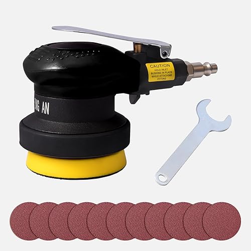 Miniatura 8 de Lijadora orbital aleatoria de 3 pulgadas - Lijadora neumática de palma para madera, compuestos, metal
