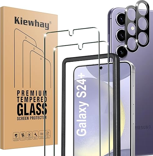 Miniatura 1 de Vidrio templado compatible con Samsung Galaxy S24 Plus 5G protector de pantalla de 6.7 pulgadas, 2 protectores de pantalla + 2 protectores de lente