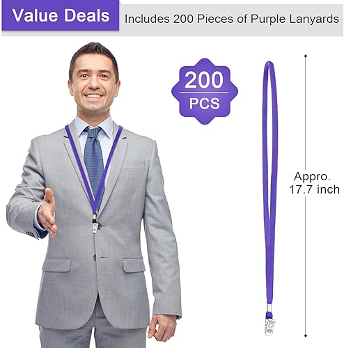 Vista 49 de Marspark Cordones a granel con clip para cuello plano con gancho giratorio para tarjetas de identificación