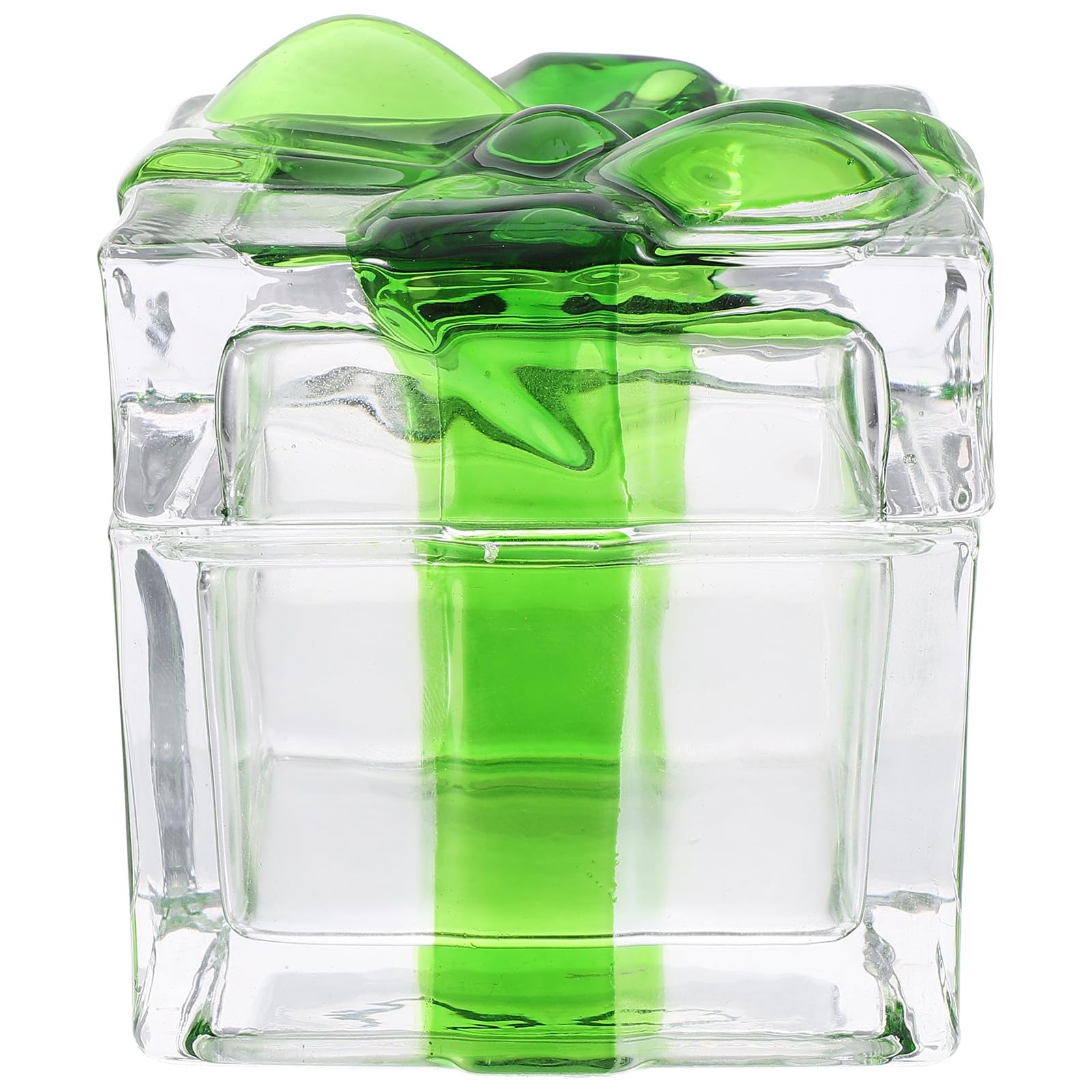 DOITOOL Bonbonnière en Cristal Décorative Verte, Couvercle Boîte à Bonbons