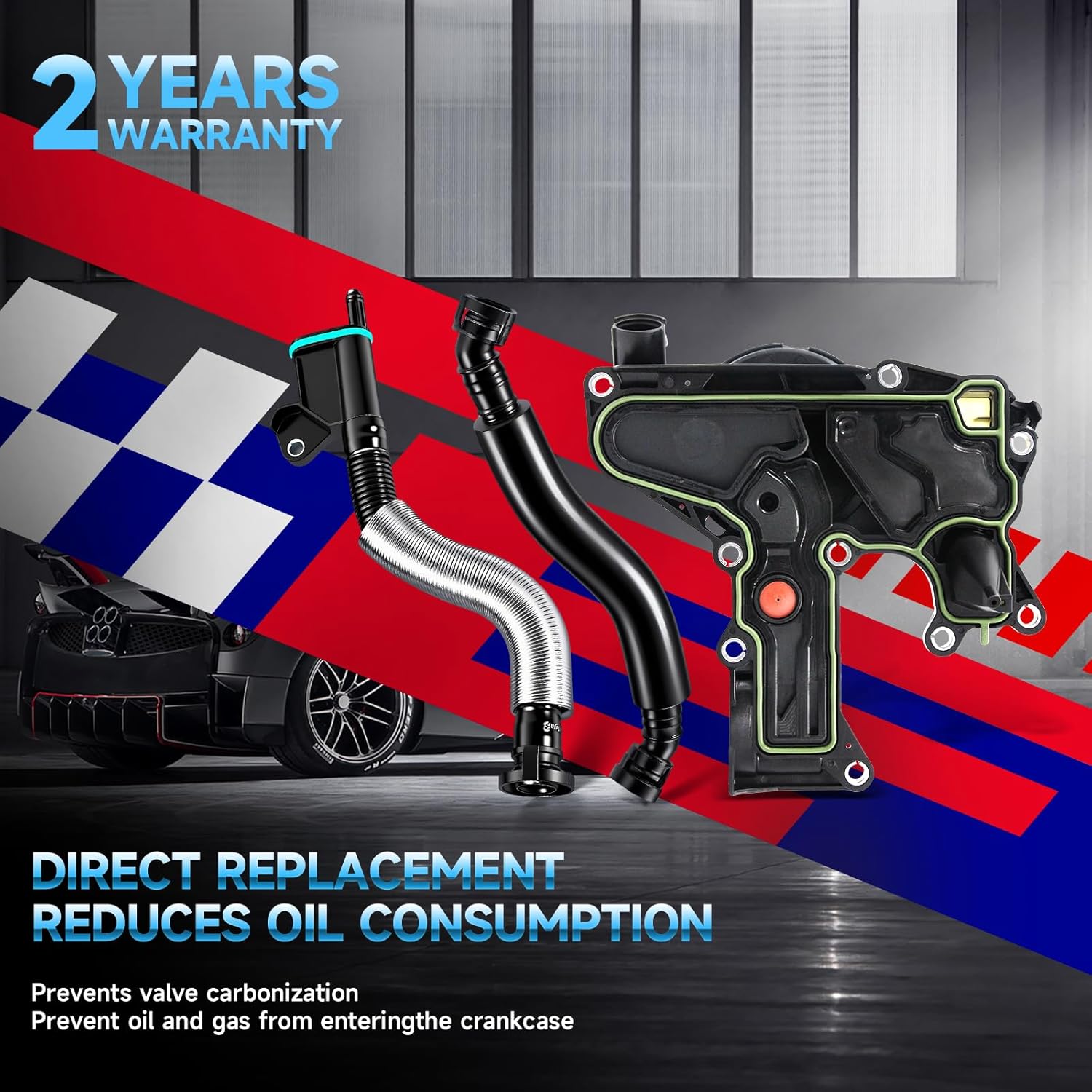 06H103495 PCV Valve Engine Crankcase Vent Oil Separator Breather Hose 3-Piece Compatible for Audi A3 A4 A5 Q5 TT VW Beetle CC Jetta Passat Tiguan 1.8 2.0TSI 06H103495A 06H103495B