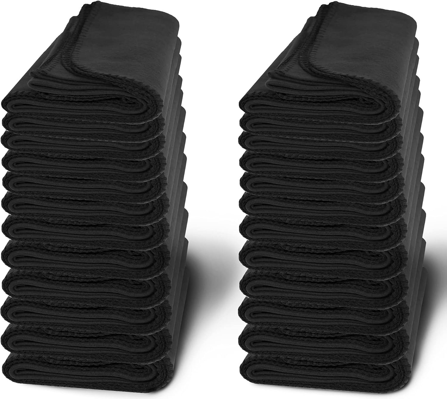 24 Pack of Bulk Soft Fleece Blankets 50 X 60, Heavy Weight