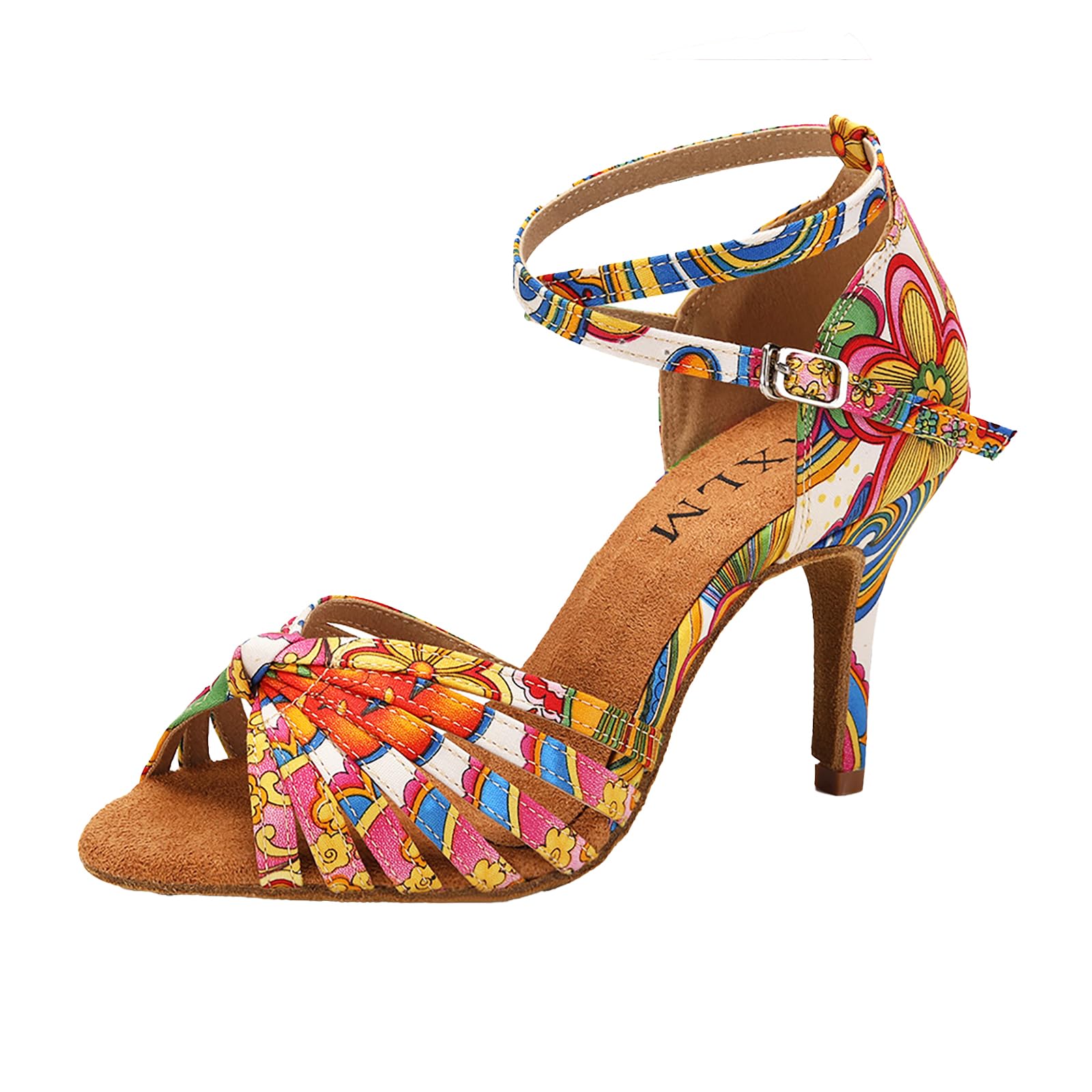 YKXLM Latin Dance Shoes for Women Ballroom Salsa Tango Professional Performance Practice Dancer Beginner