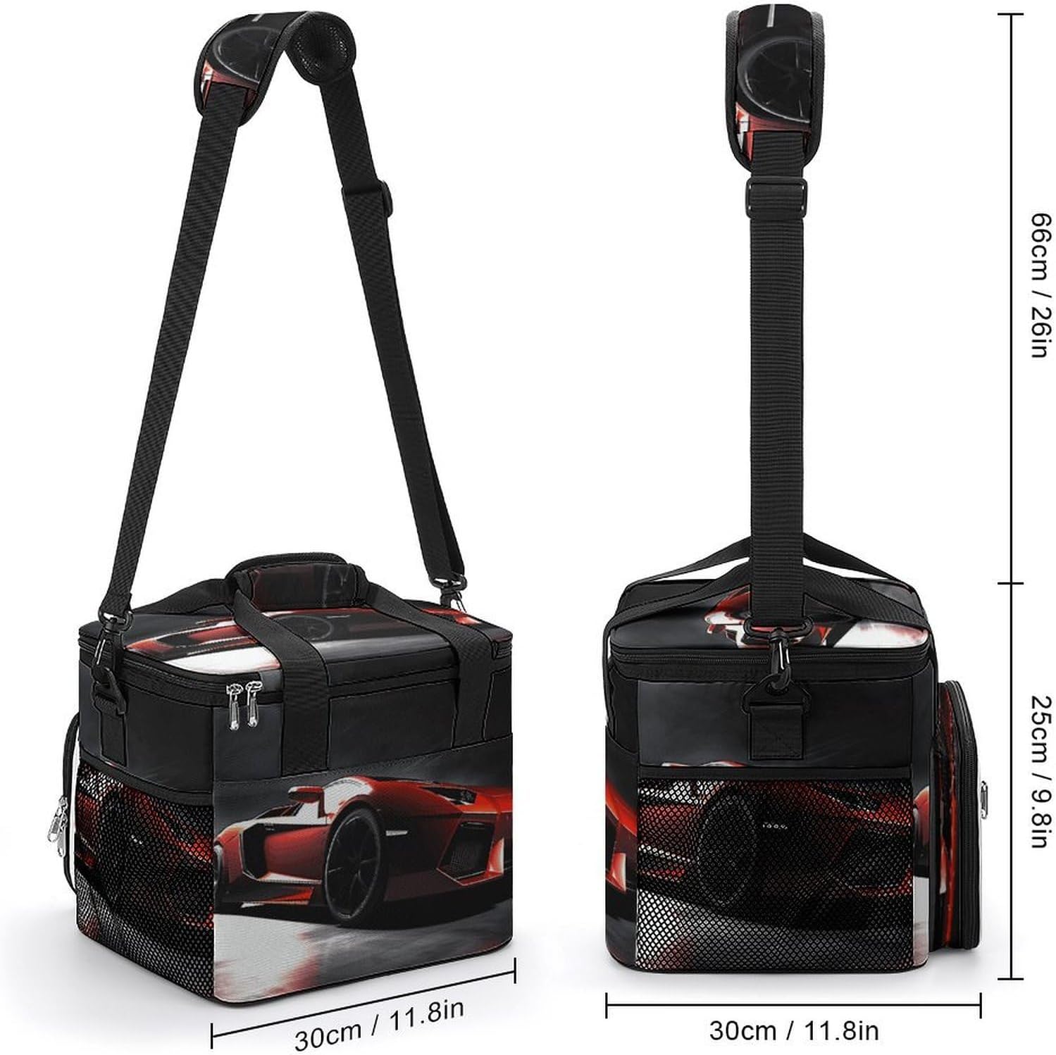 Speed Sport Car Cooler Bag Portable Insulated Lunch Bags Leakproof Ice Chest Large Capacity Soft Cooler Tote for Picnic Camping Work Travel Keep Food Drinks Fresh 22.5L