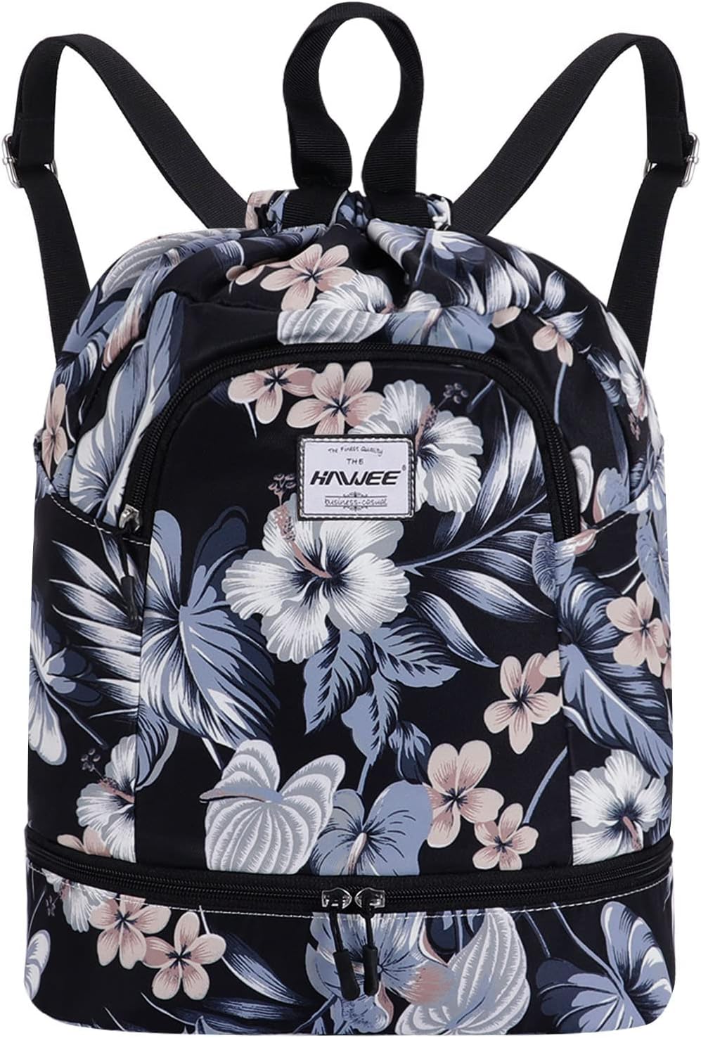 HAWEE Waterproof Drawstring Bags Backpack Large Gym Bag Drawstring Daypack Unisex for Women Men Daily Life School Outdoor Casual Sport Yoga Swim Beach