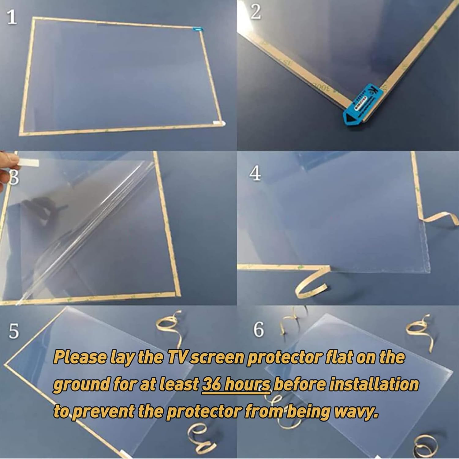 32-75in Anti Blue Light TV Screen Protector, Anti Glare Film Eye Protection Blue Light Blocking Screen Protector, Anti Scratch Frosted Filter Film for LCD, LED Displays,55"(1221x689mm)