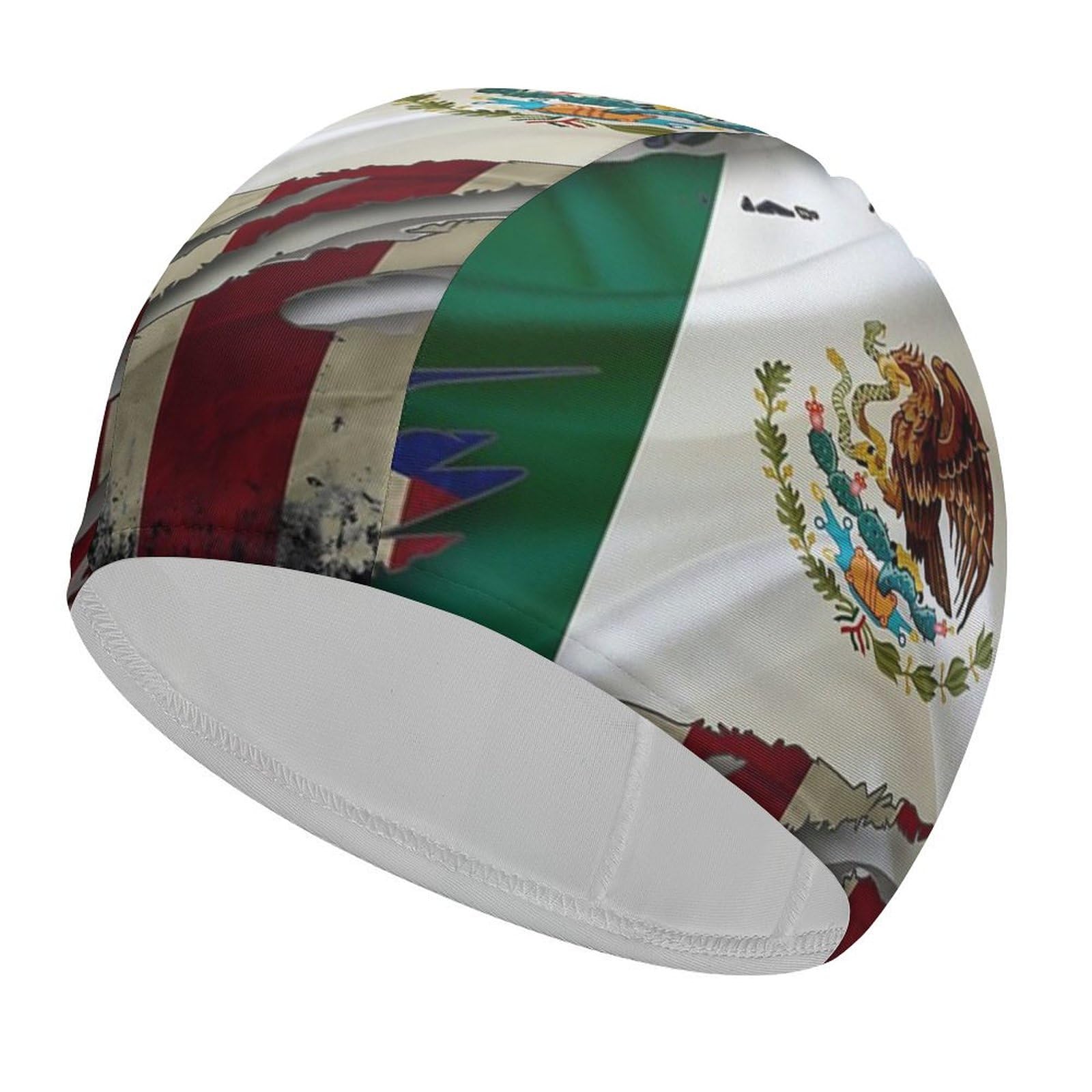 Vintage USA Mexico Flag Swim Cap for Women Men Long Hair Swimming Caps Bathing Cap for Swimming