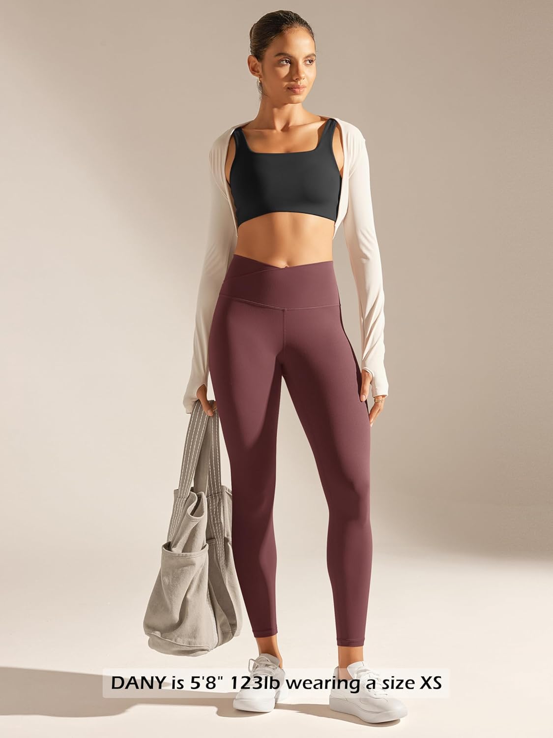 ODODOS Women's Crossover Leggings with Back Pocket, 23" / 25" / 28" Buttery Soft V High Wasit Lounge Yoga Pants - Image 3