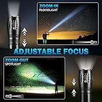 Vista 3 de Paquete de 6 linternas LED de alto lumen, linterna táctica de 5 modos para el hogar, linternas pequeñas potentes, linterna de bolsillo alimentada