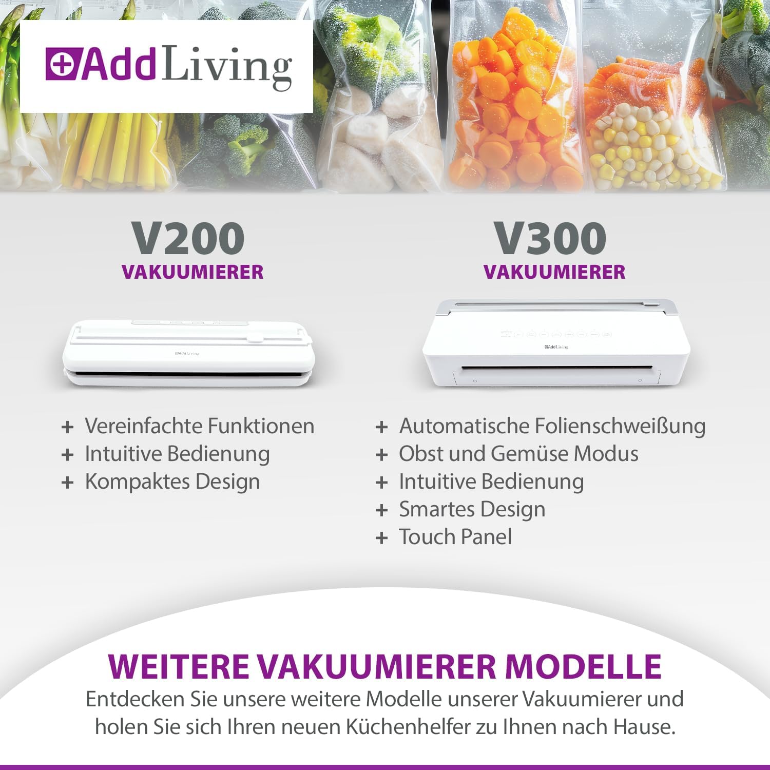 Vacuum Sealer | Vacuum Sealer for Food | Includes 5 Vacuum Bags (20 x 30 cm) | Wet & Dry Function | Vacuum Sealer Machine | Film Welding Machine | Soft Function & Hose Connection
