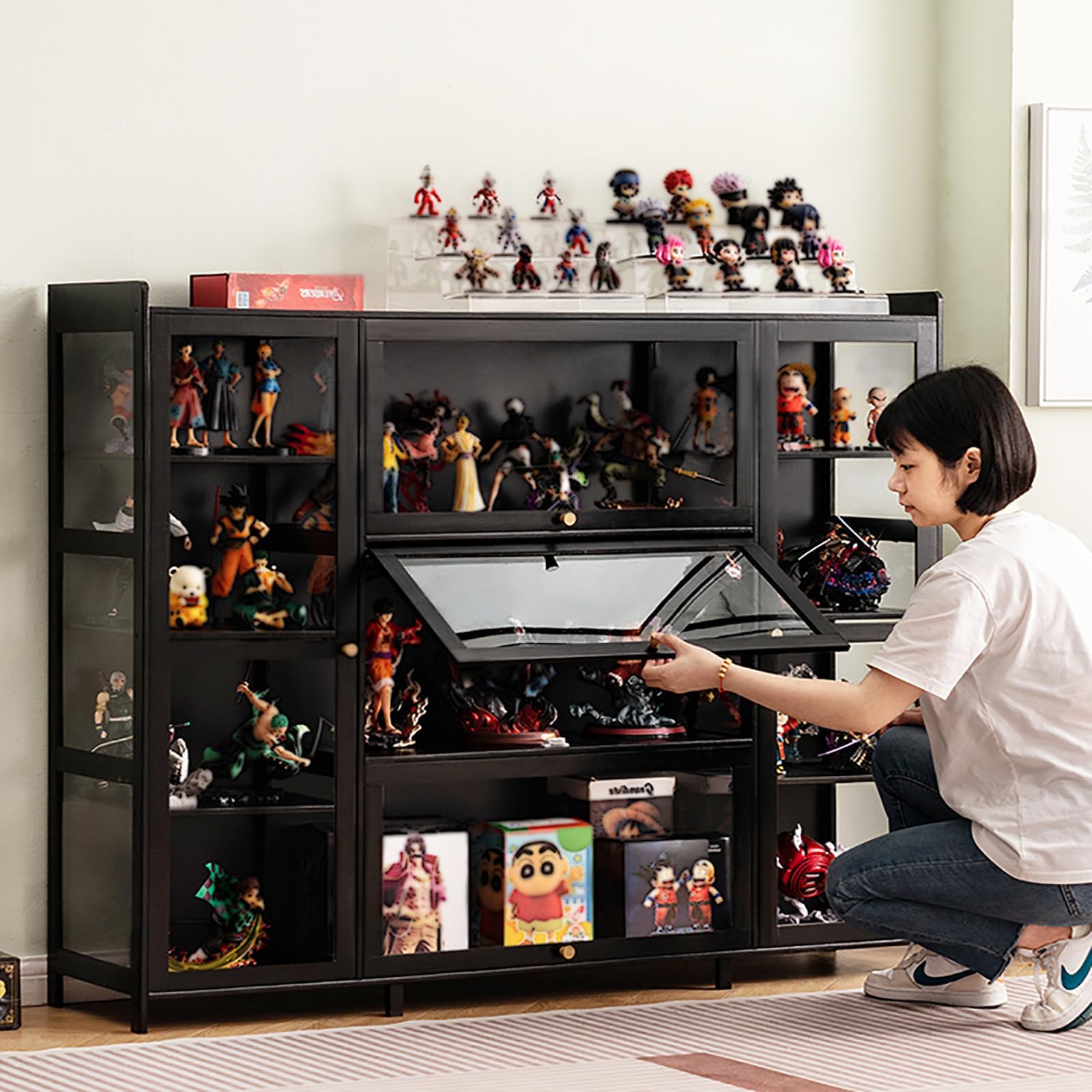 Amazon.co.jp: REBOTZ コレクションケース 木製 フィギュアケース 大型