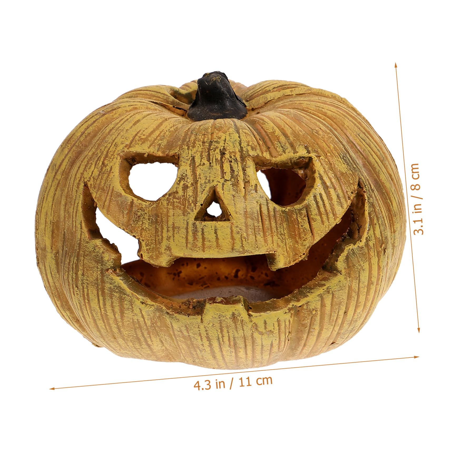 CORHAD Pumpkin Shaped Reptile Hideout Cave Durable Resin Turtle Hiding Place for Reptile Tank Decoration for Bearded Dragons Snakes and Tortoises Lifelike Design