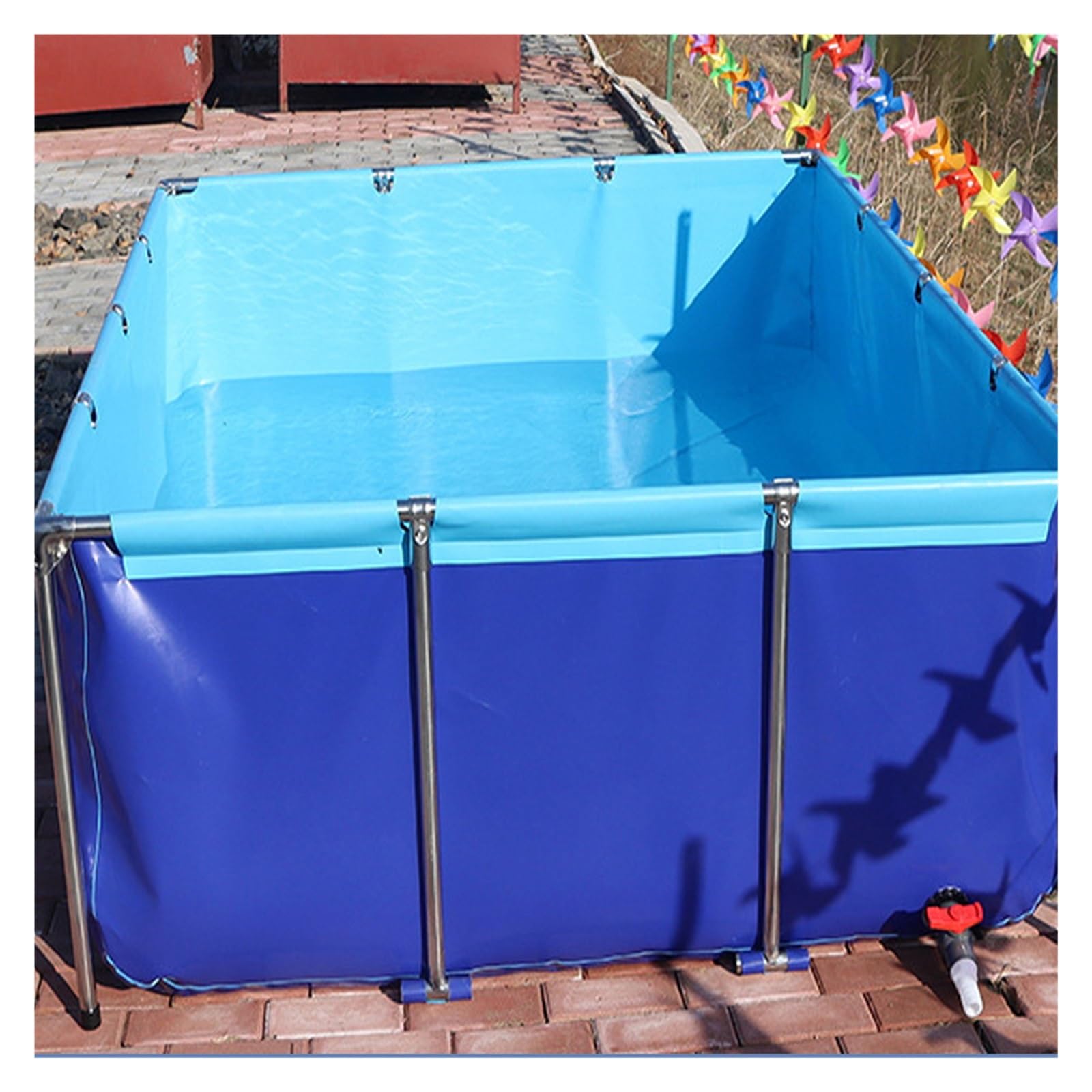 Générique Bassin à Poissons Pliable en Toile PVC - Réservoir temporaire de 0,7 mm pour carpes koï et Tortues, Piscine intérieure/extérieure, réservoir d'eau (1,2 x 0,8 x 0,6 m) - Durable et Portable
