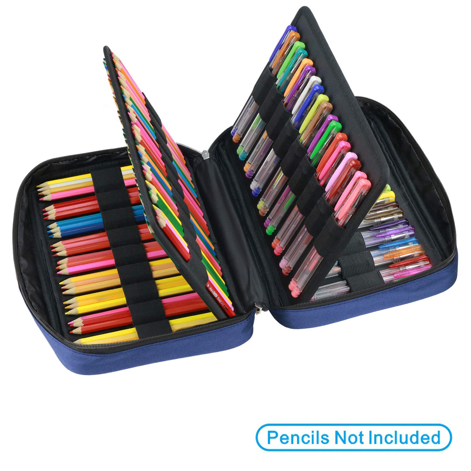 YOUSHARES 166 Slots Pencil Case 01, 166 Blau, 11.6 x 8.5 x 2.4 inches (29.5 x 21.5 x 6 cm), Reisen, Tabletts