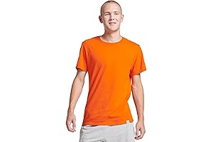 Men&#x27;s Dri-Power Cotton Blend Short Sleeve Neon Orange Shirt in Sizes S-4X