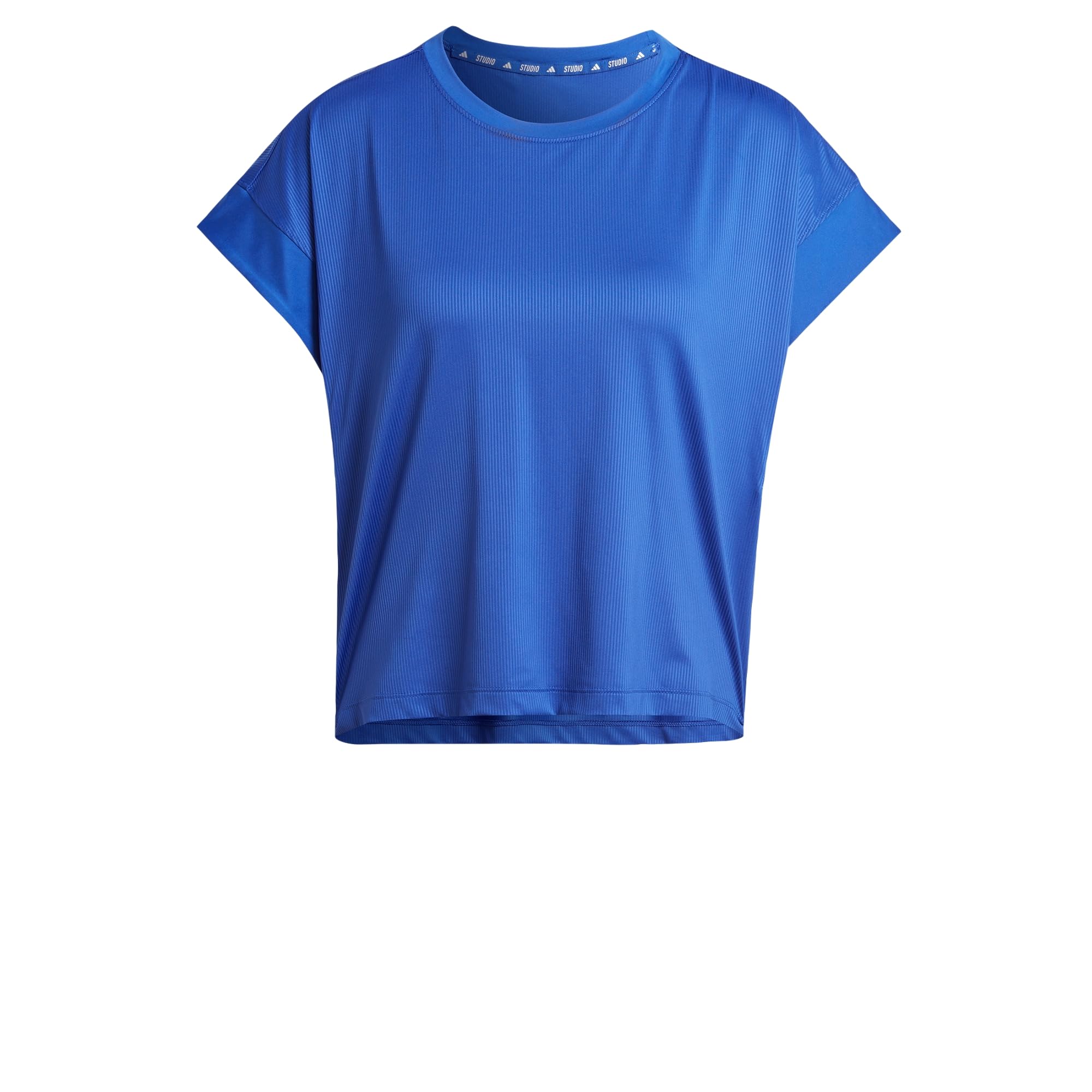 adidas Women's Studio Tee, Semi Lucid Blue/Grey Six, XS