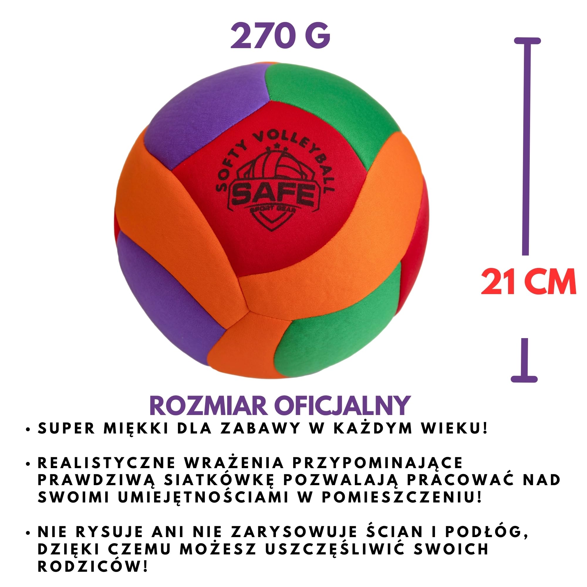 Miękka piłka do siatkówki – super miękka zaprojektowana do bezbolesnej zabawy – niesamowita piłka wewnętrzna dla dzieci z realistycznym uczuciem i odbiciem – idealna piłka do domu