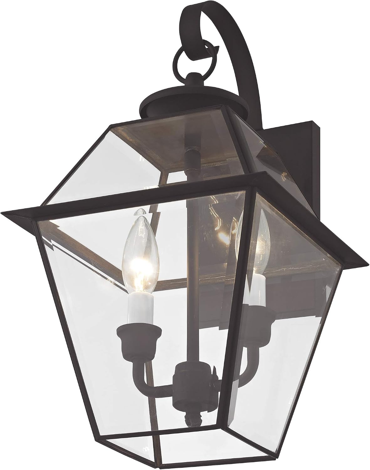 Bеѕt Rеvіеw Livex Lighting 2281-04 Westover 2 Light Outdoor Black Finish Solid Brass Wall Lantern with Clear Beveled Glass
