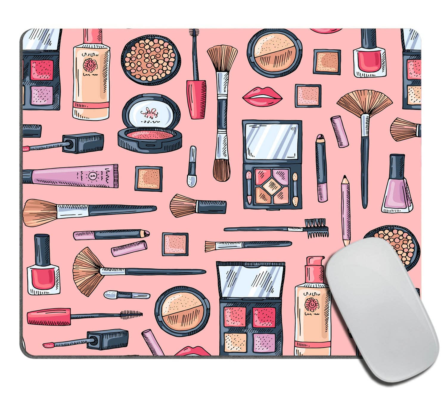 Mouse pad Makeup Mousepad Pink Cute Office Decor Make-Up Women Desk Accessories Mousepad Custom Gift for Coworker Boss