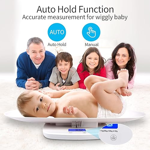 Miniatura 2 de AOOEAENN Escala para bebés. Mide el crecimiento de los recién nacidos. Infantes. Niños.Adultos.Gatos y perros-Hasta 265 libras. Rastrea el peso en