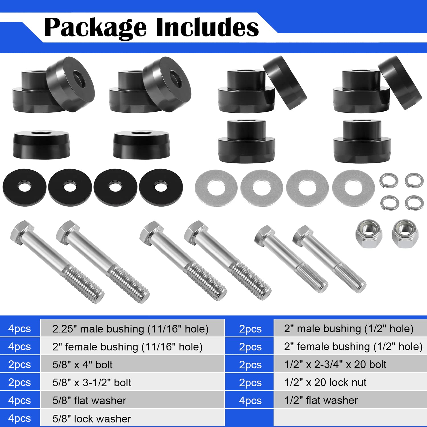 Proforged 134-10005 Billet Aluminum Subframe Bushing Kit - Proforged