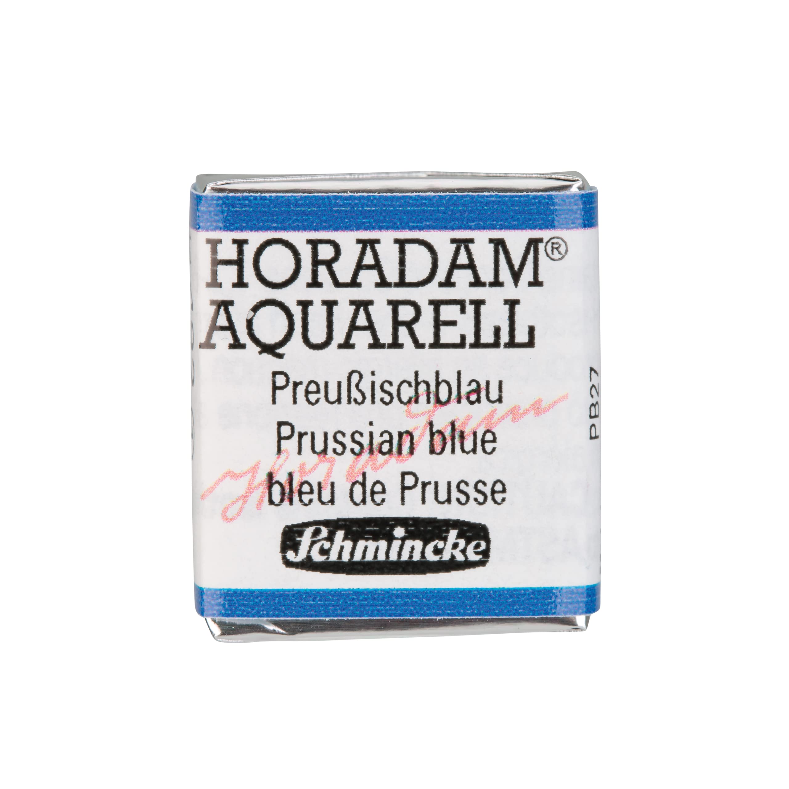 Schmincke 492 Prussian Blue - Horadam® Aquarell - Finest Artists' Watercolour Paints, 14 492 044, 1/2 Pan