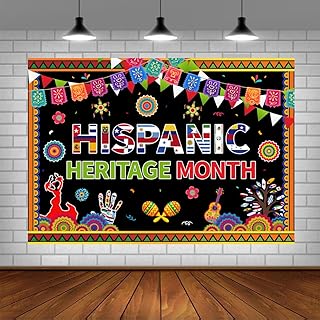 Lofaris National Hispanic Month Party Banner Backdrop Hispanic Heritage Photography Background Mexican Latin Spanish Heritage Events Celebration Party Decoration Photo Booth Props 5x3ft