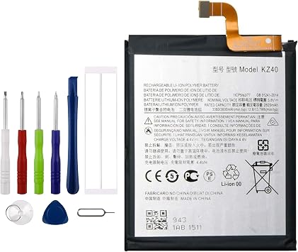 KZ40 Replacement Battery for Moto Z4 XT1980 with Specialized Toolkit.