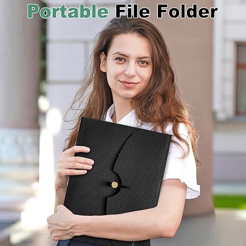 Miniatura 7 de Sooez Carpeta de archivos expandible de 7 bolsillos, organizador de archivos de acordeón premium, carpetas tamaño carta para documentos, elegantes