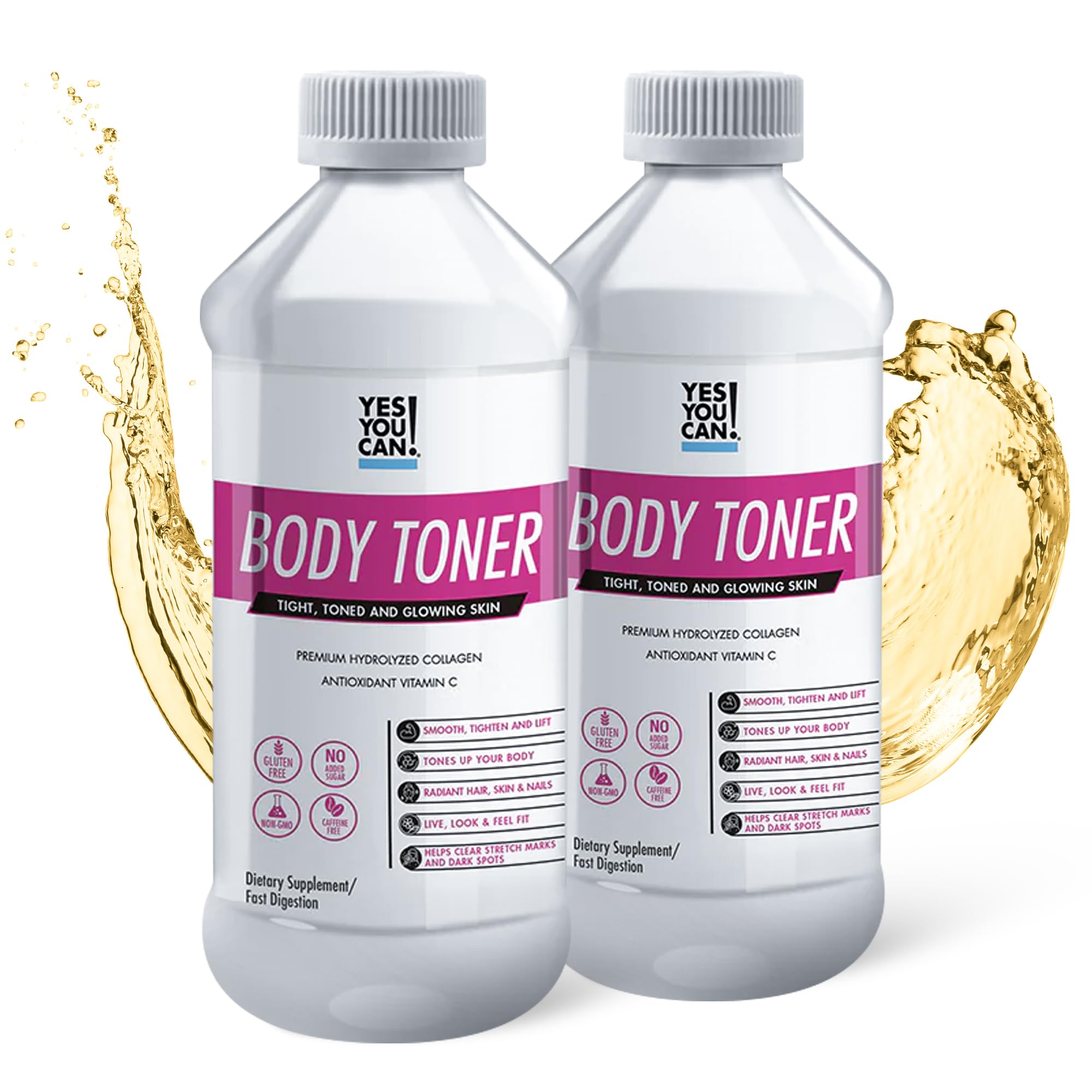 Yes You Can Premium Hydrolyzed Collagen Dietary Supplement to Promote Healthy Hair Skin and Nails - Body Toning