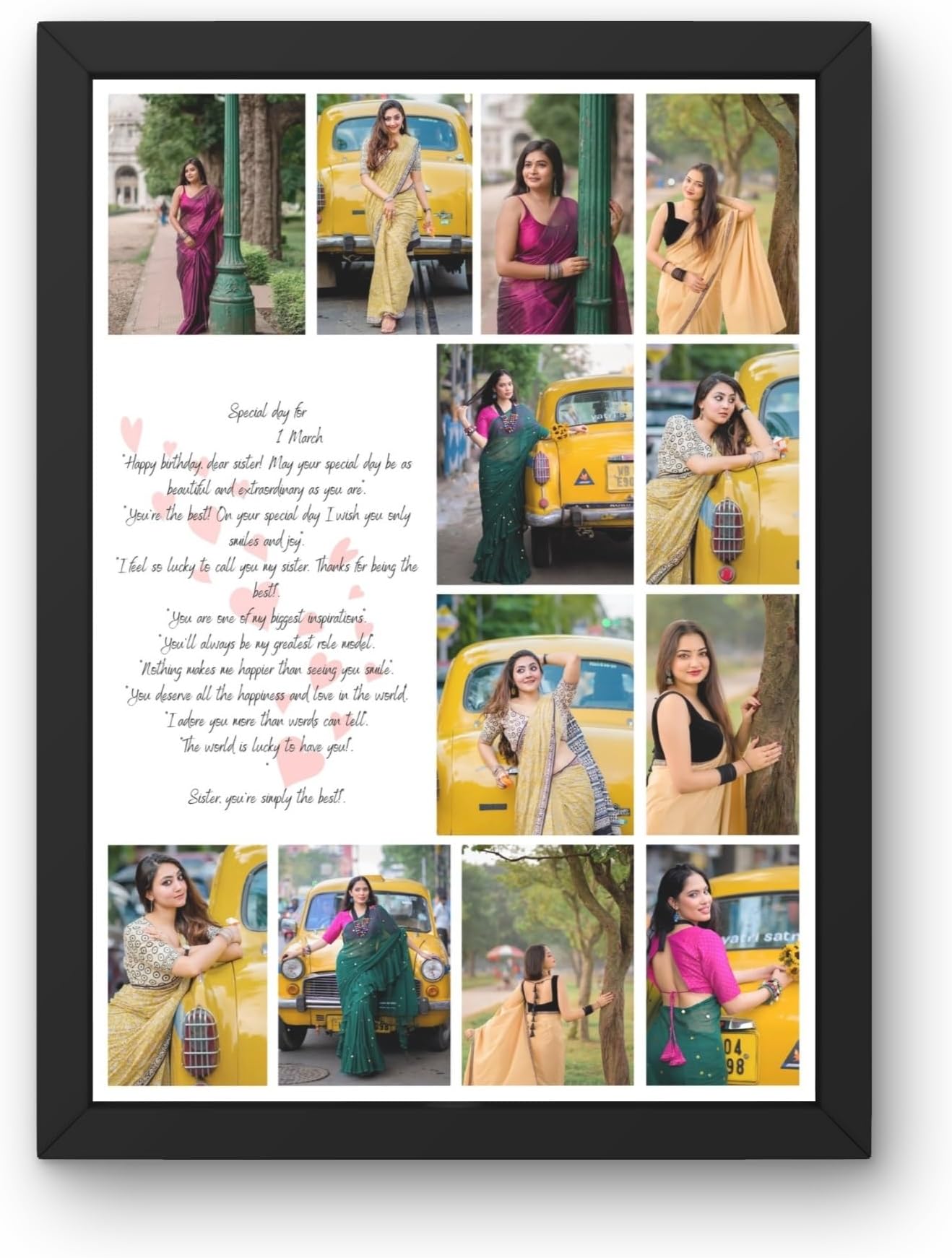 A4 Size Customized Collage Photo Frames|Rectangle/Square Wall Decor Photo Frame with Photo Upload| for Couple,Family,Kids In Bedroom,Living Room And Gift (12 X 9 Inch)