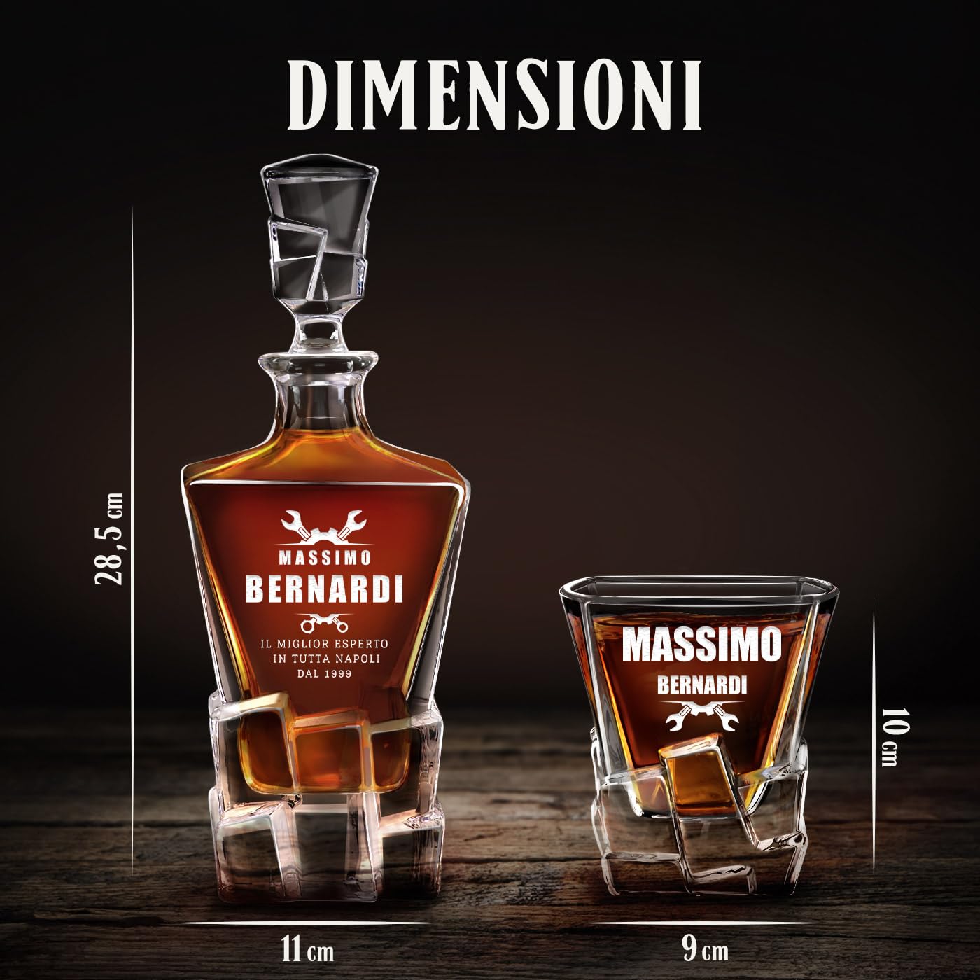 Maverton set Caraffa per whisky in vetro con 2/4/ 6 bicchieri