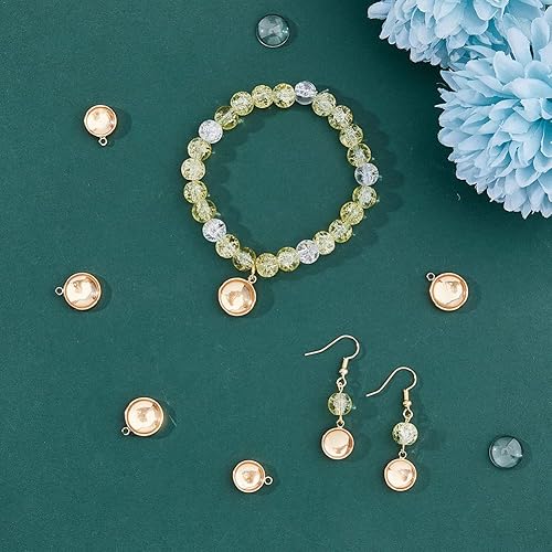 Miniatura 5 de SUPERFINDINGS Juego de bandejas colgantes redondas planas y redondas de 2 tamaños, 18 quilates, incluye 12 juegos de bisel en blanco con bandeja de