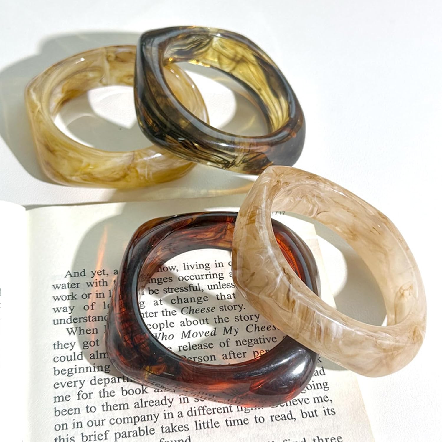 Frodete Bangles Bracelets for Women Stackable Resin Bangles Set Green Brown Clear Acrylic Big Trendy Colorful Fashion Jewelry Gifts - Image 7