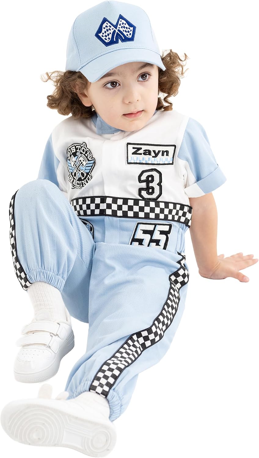 Handmade Race Car Driver Costume for Toddlers - Halloween Costume, Cars Boys Racing Outfit