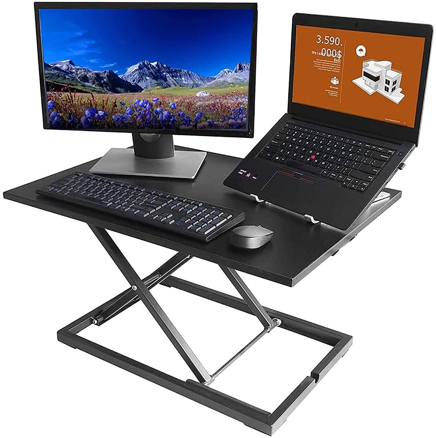 Storage stand TV stand bedroom computer desk Adjustable Desk Converter Sit Standing Desk Riser Computer Workstation Home Office Tabletop for Monitor and Laptop Creative home furnishing, Hao Shuo Fashi