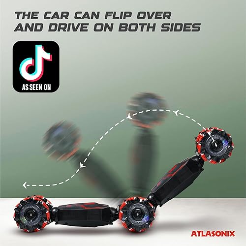Miniatura 2 de Atlasonix Coche de control remoto gestual, 2.4 GHz 4WD controlado a mano, auto de acrobacias RC con detección de gestos, auto de control remoto de